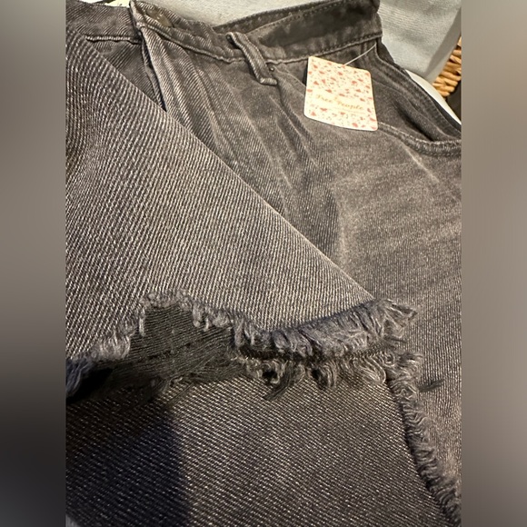 NEW Free People Distressed A-Line Denim Skirt size 31 NWT faded black jean - Picture 5 of 13